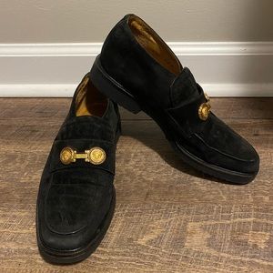 A.K Rikk's Black Suede Leather Lofter Dress Shoes Spain Made Mens Size 8.5